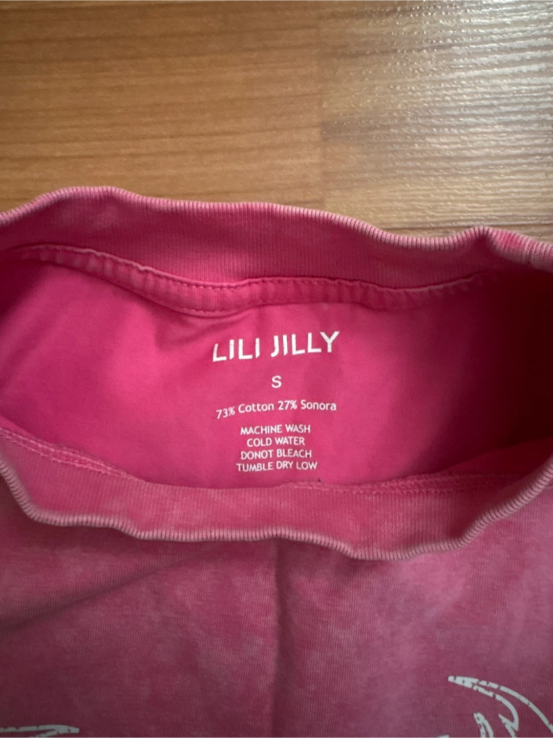 LILI JILLY Pink Cropped T-Shirt Size S - photo 3