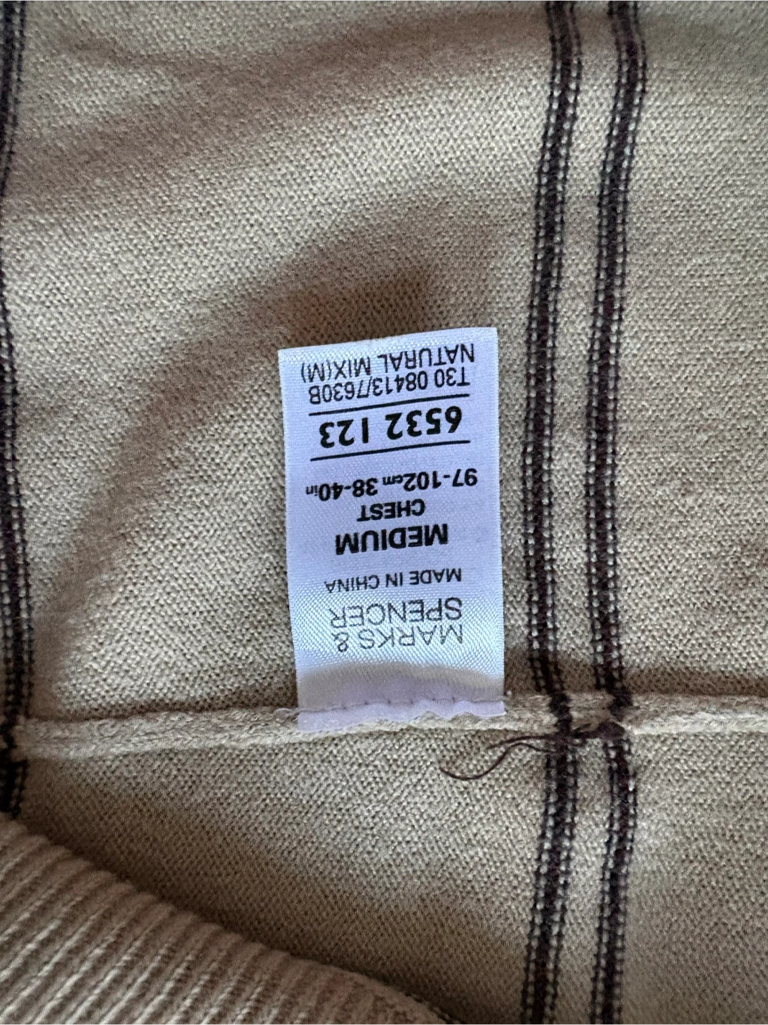 Blue Harbour V-Neck Striped Sweater - Medium - photo 4