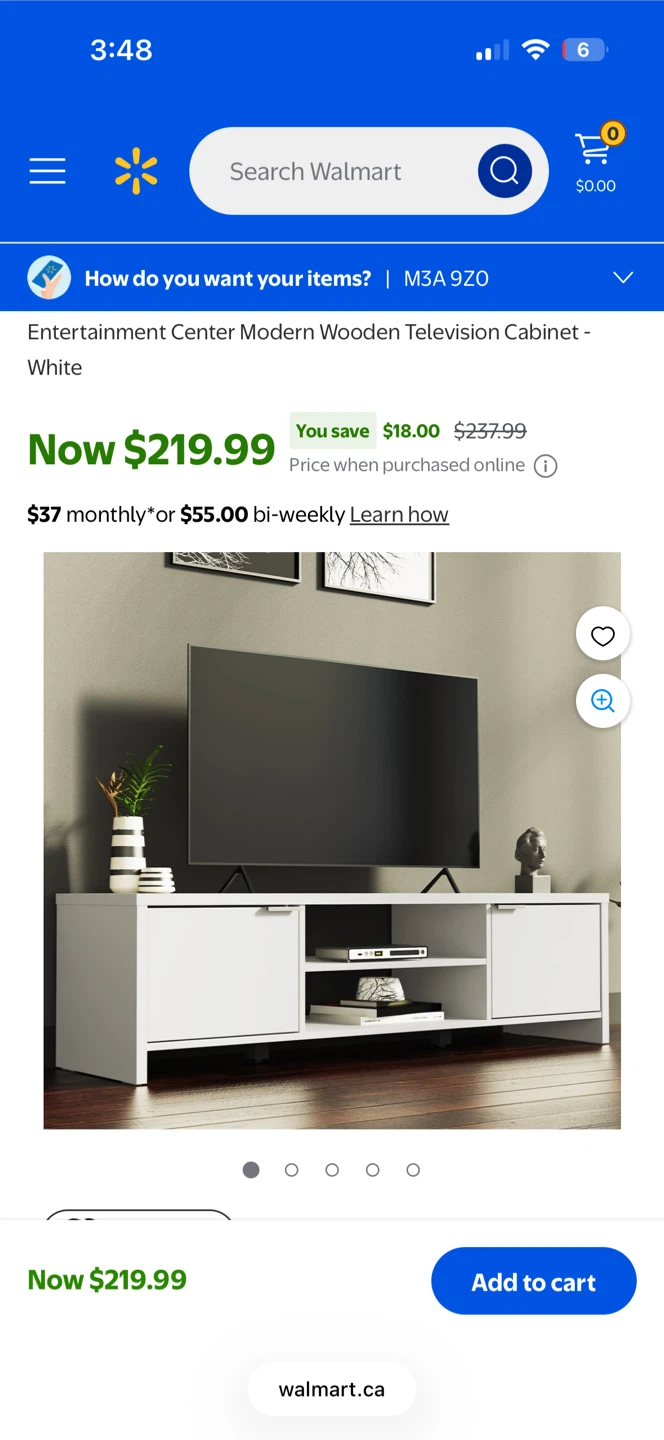 Modern Wooden Entertainment Center TV Stand - White - photo 3