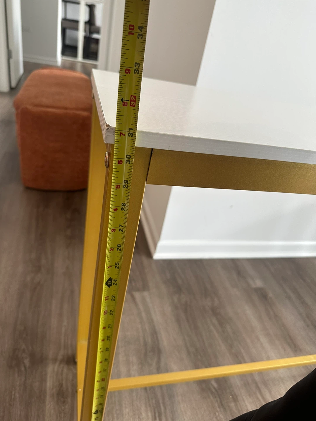 White Console Table with Gold Legs - photo 3