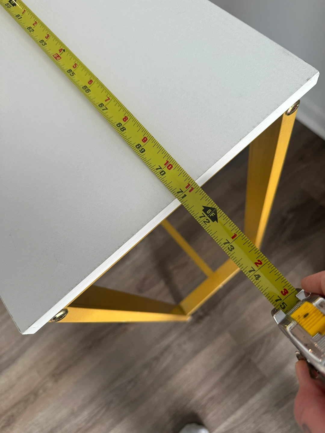 White Console Table with Gold Legs - photo 4