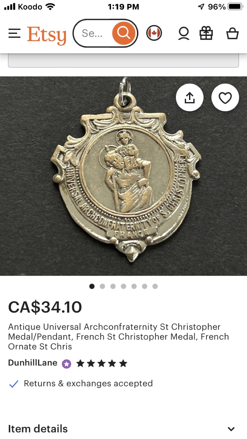 Antique St Christopher Medal/Pendant - France - photo 3