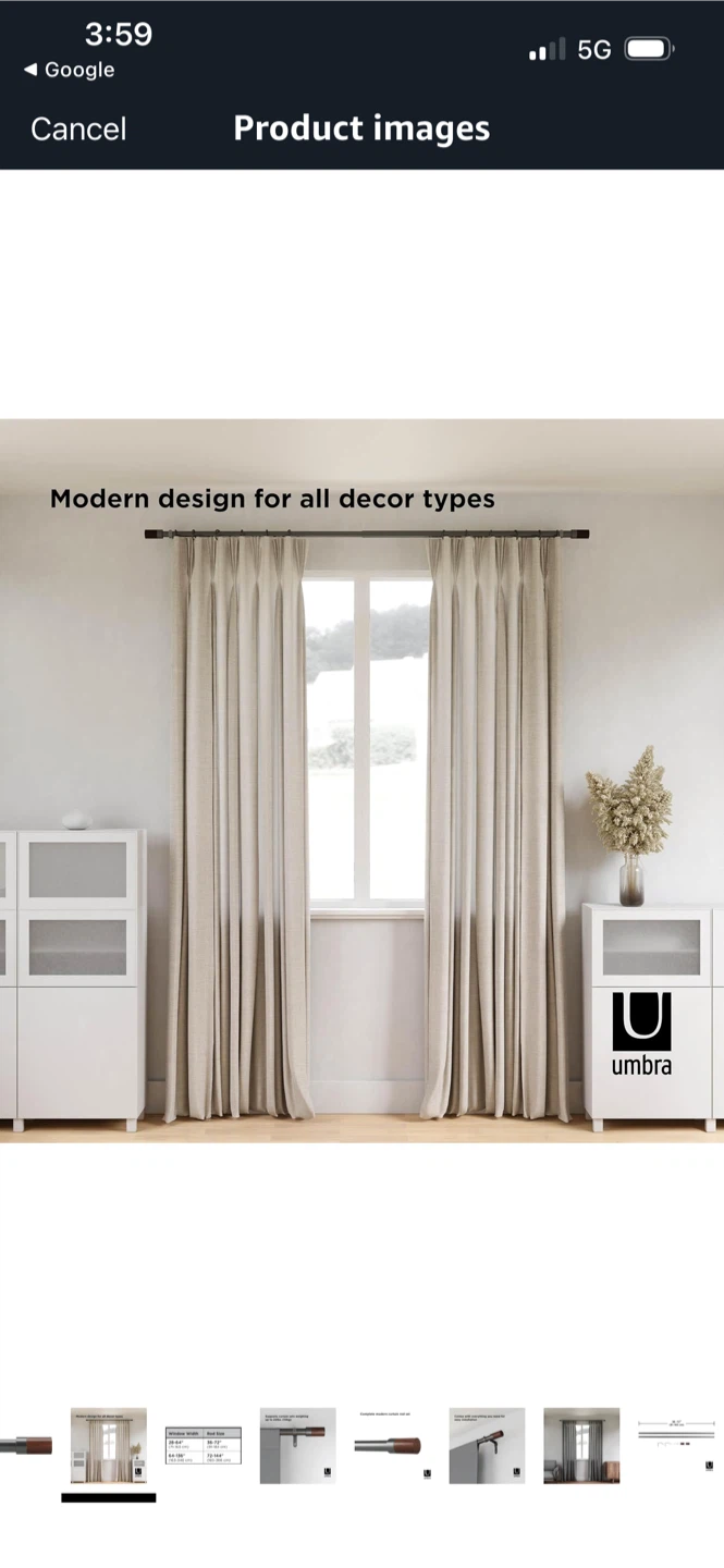 New Umbra Curtain Rod 36” to 72” - photo 2