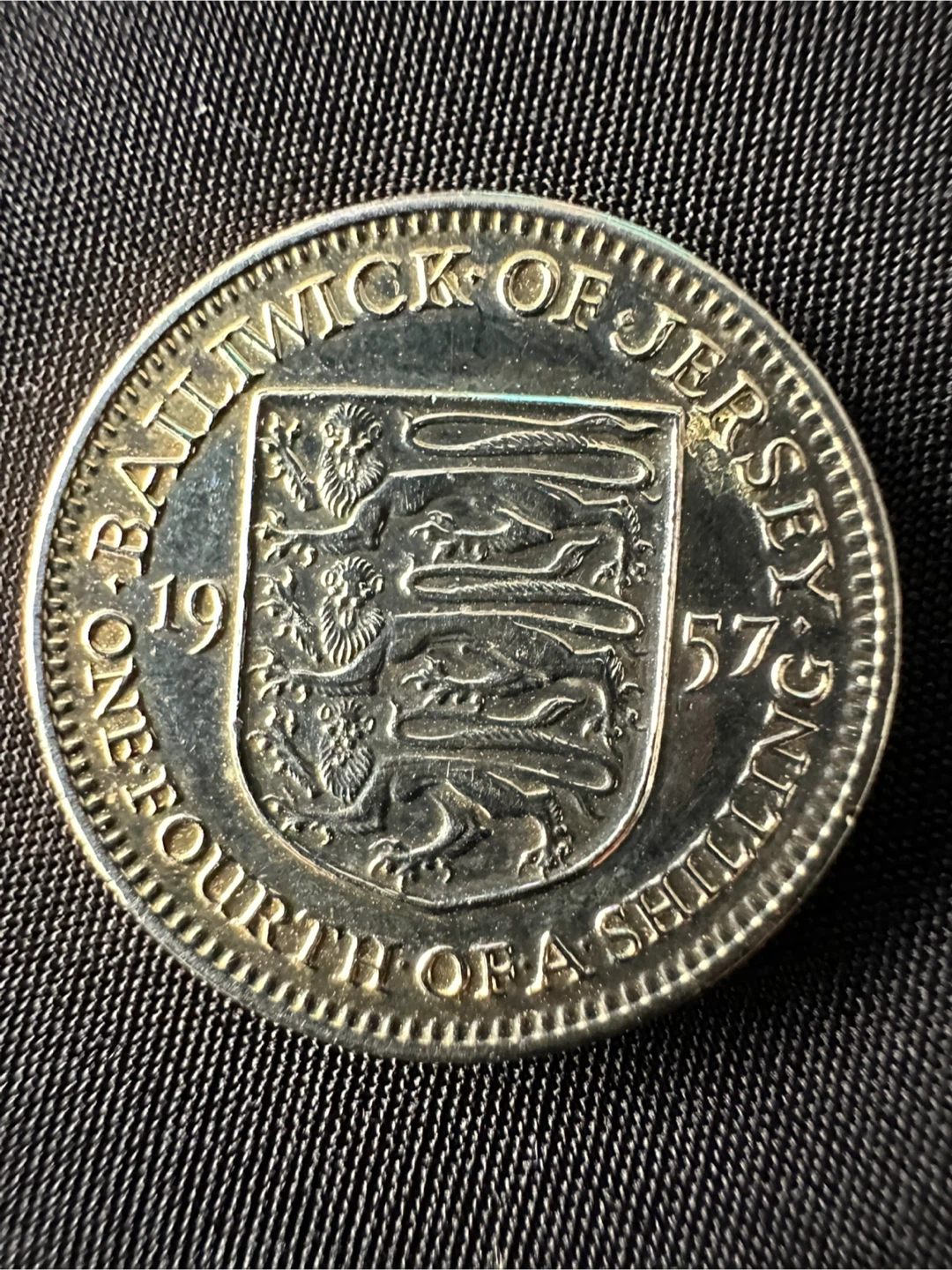 Jersey 1957 One Fourth Shilling Coin