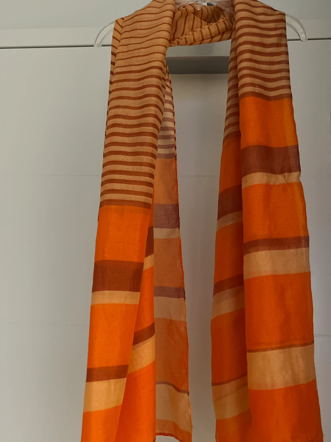Orange and Brown Striped Scarf
