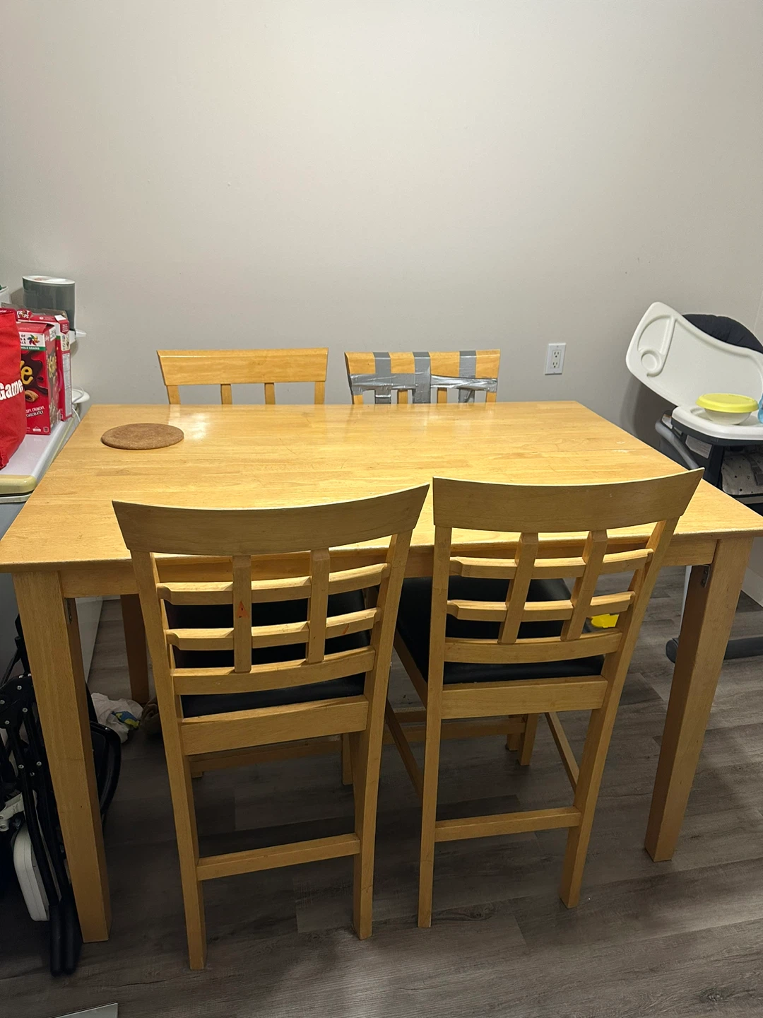 Wooden Dining Table with 4 Chairs