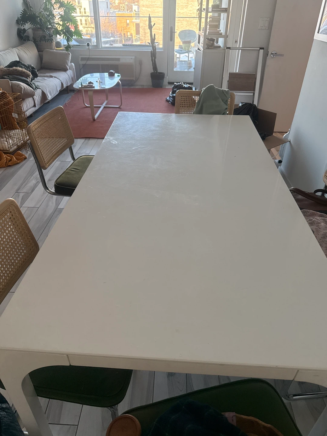 White Dining Table with 6 Chairs - photo 2