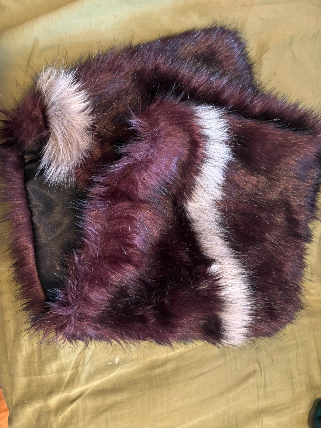 Faux fur purple cowl