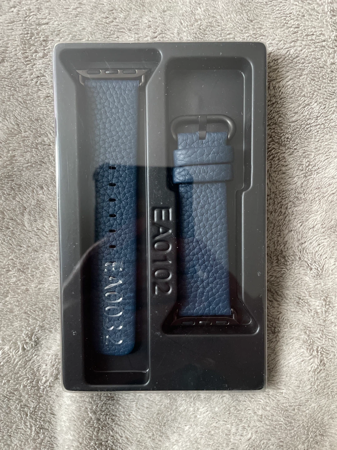 Blue Leather Watch Band