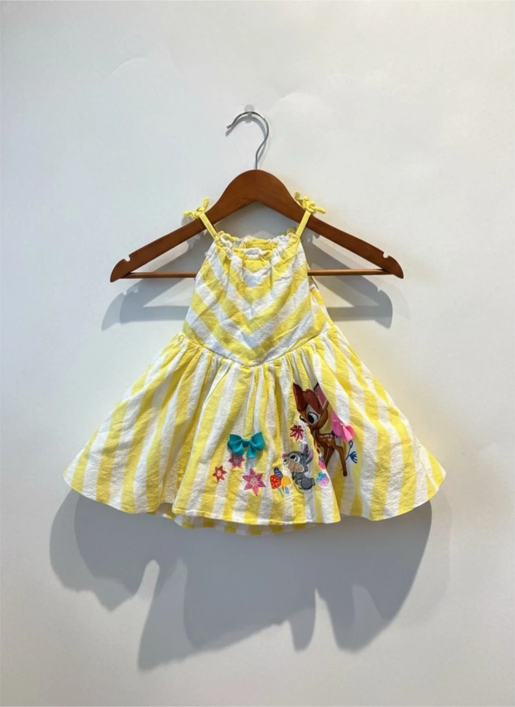 Disney Bambi and Thumper Yellow Striped Dress Size 2T - photo 4