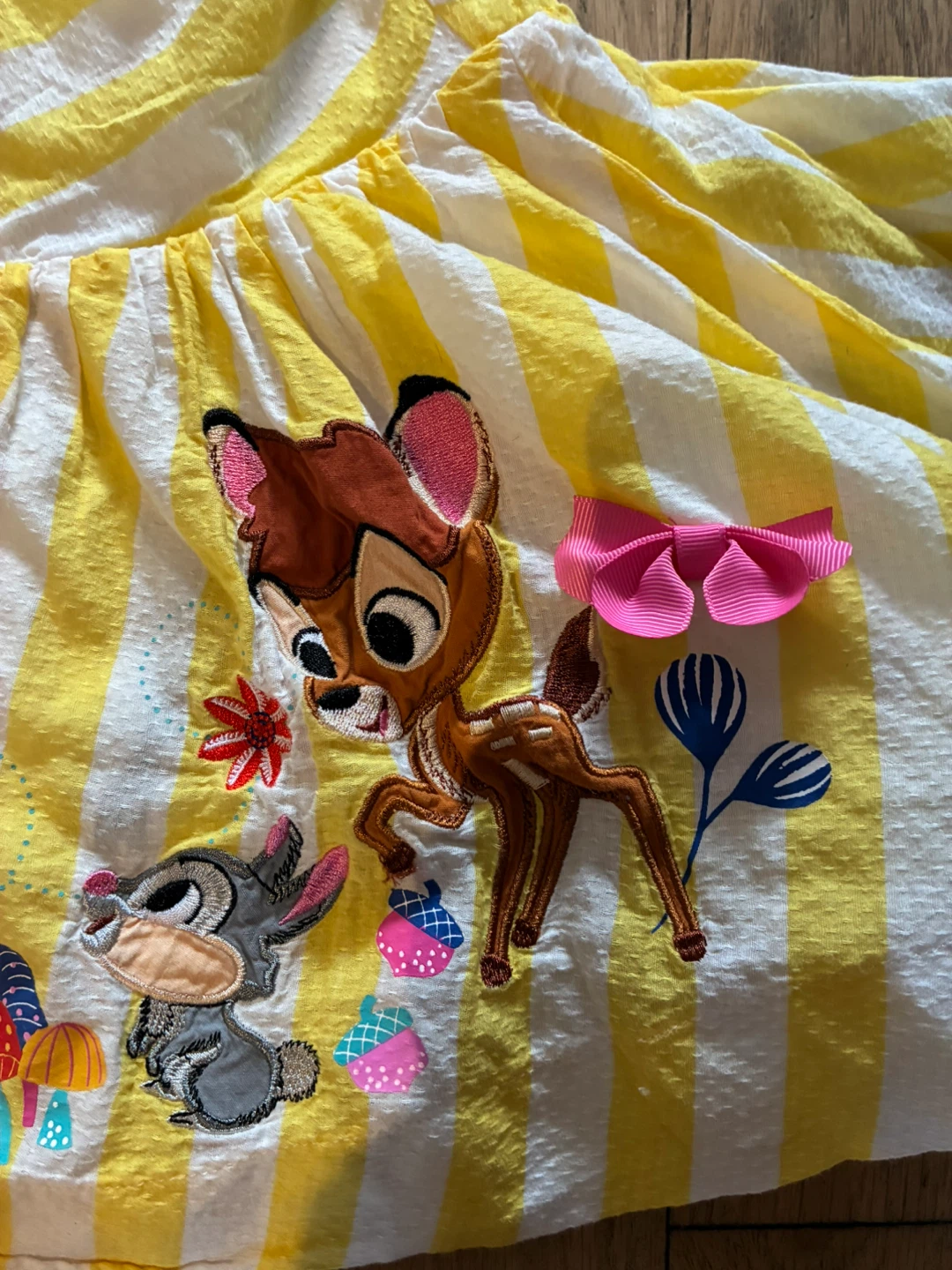 Disney Bambi and Thumper Yellow Striped Dress Size 2T