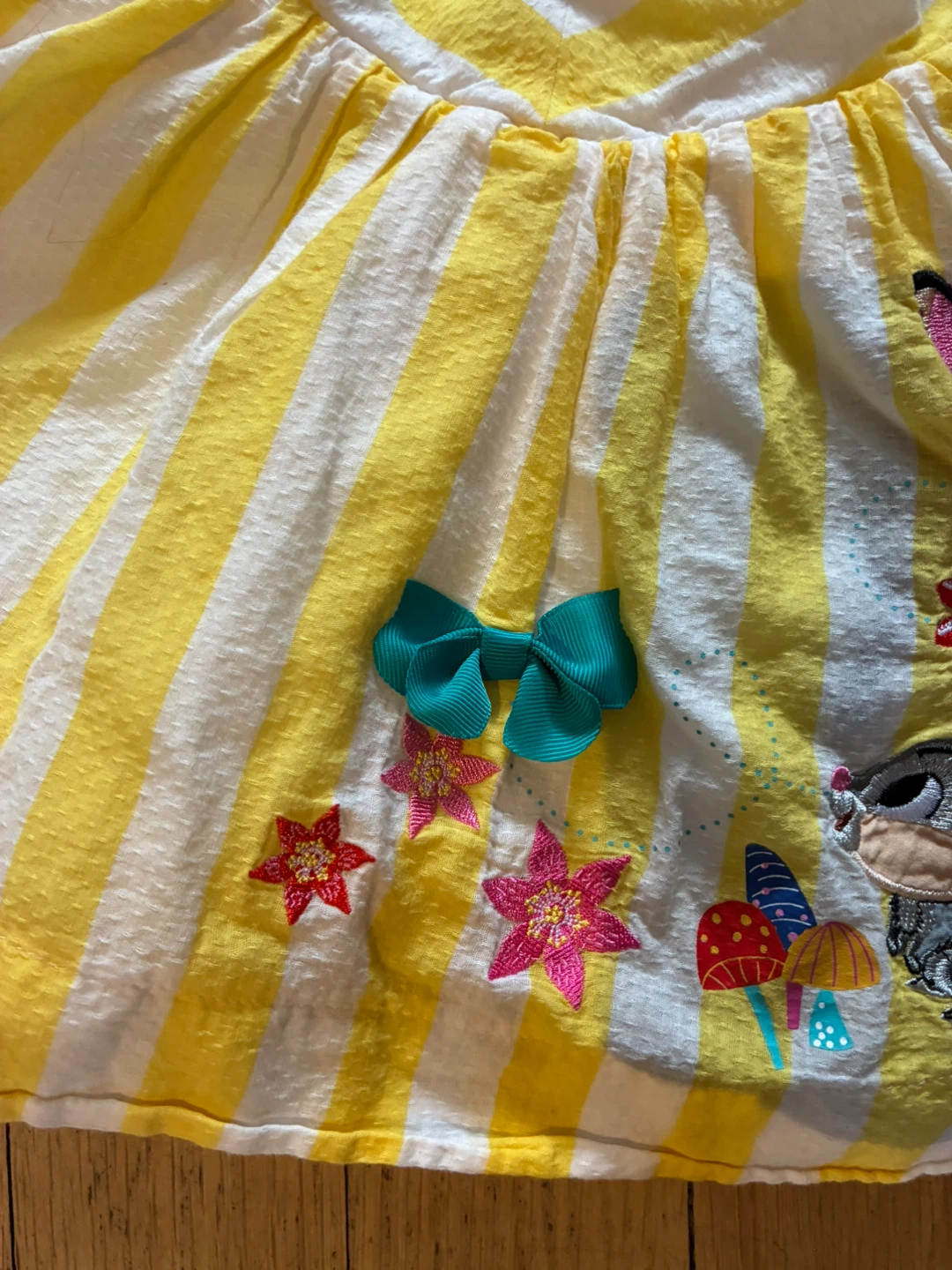 Disney Bambi and Thumper Yellow Striped Dress Size 2T - photo 2