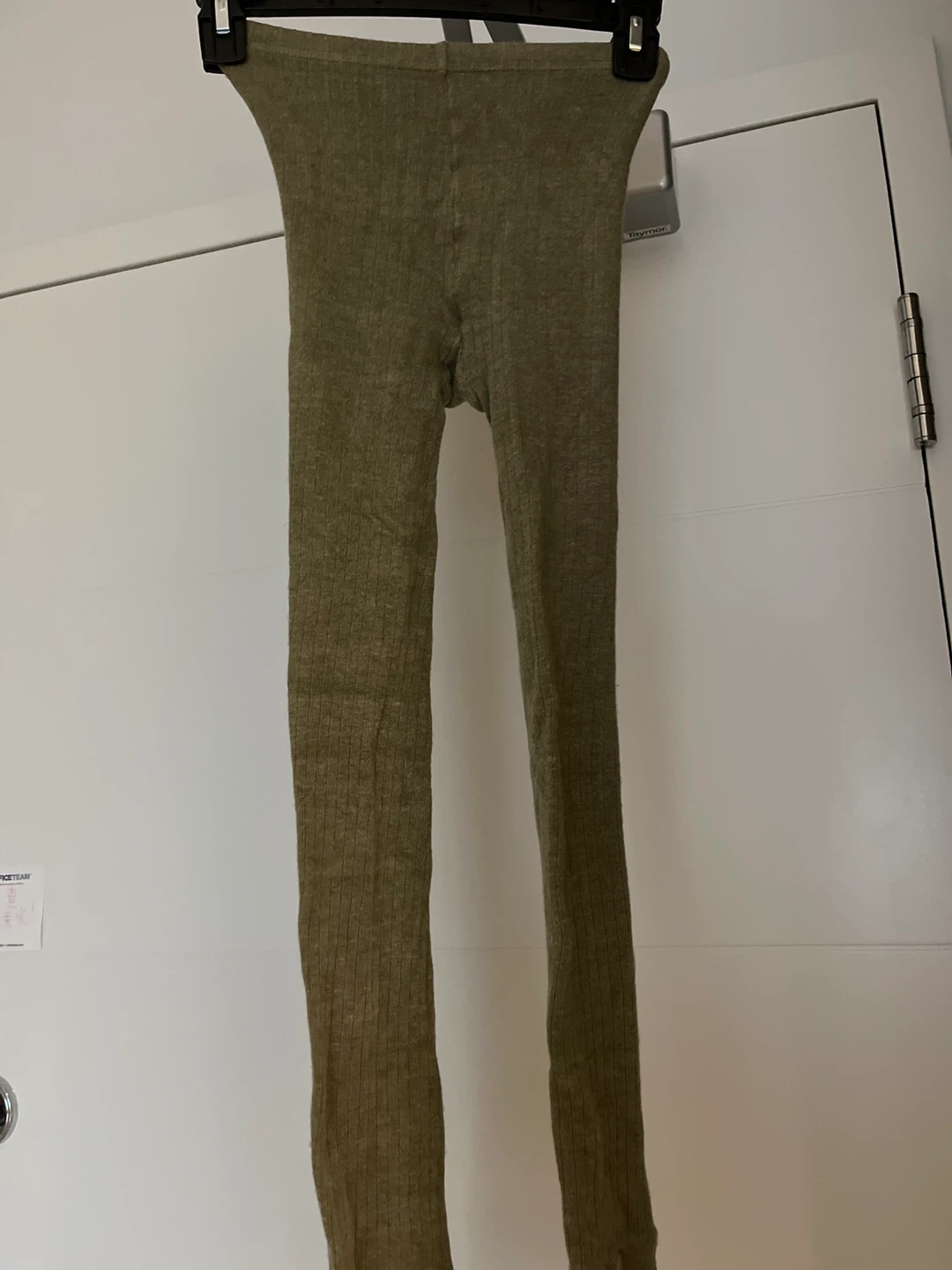 Ribbed Tights - Olive Green