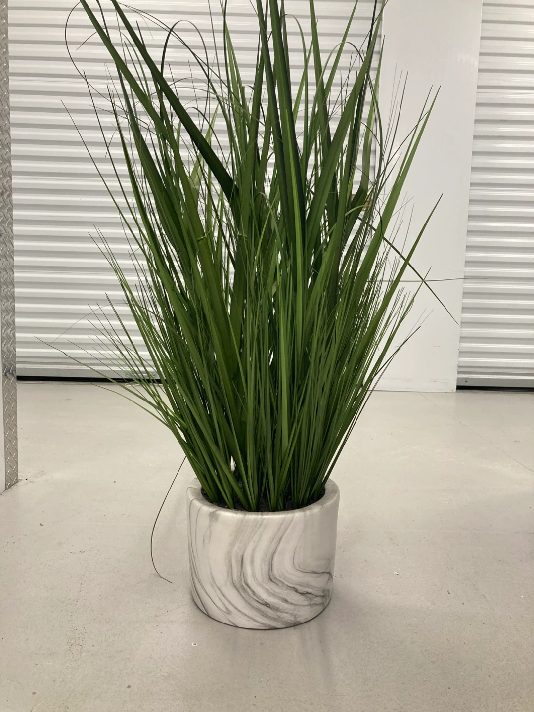 Artificial Grass Plant in Marble Planter