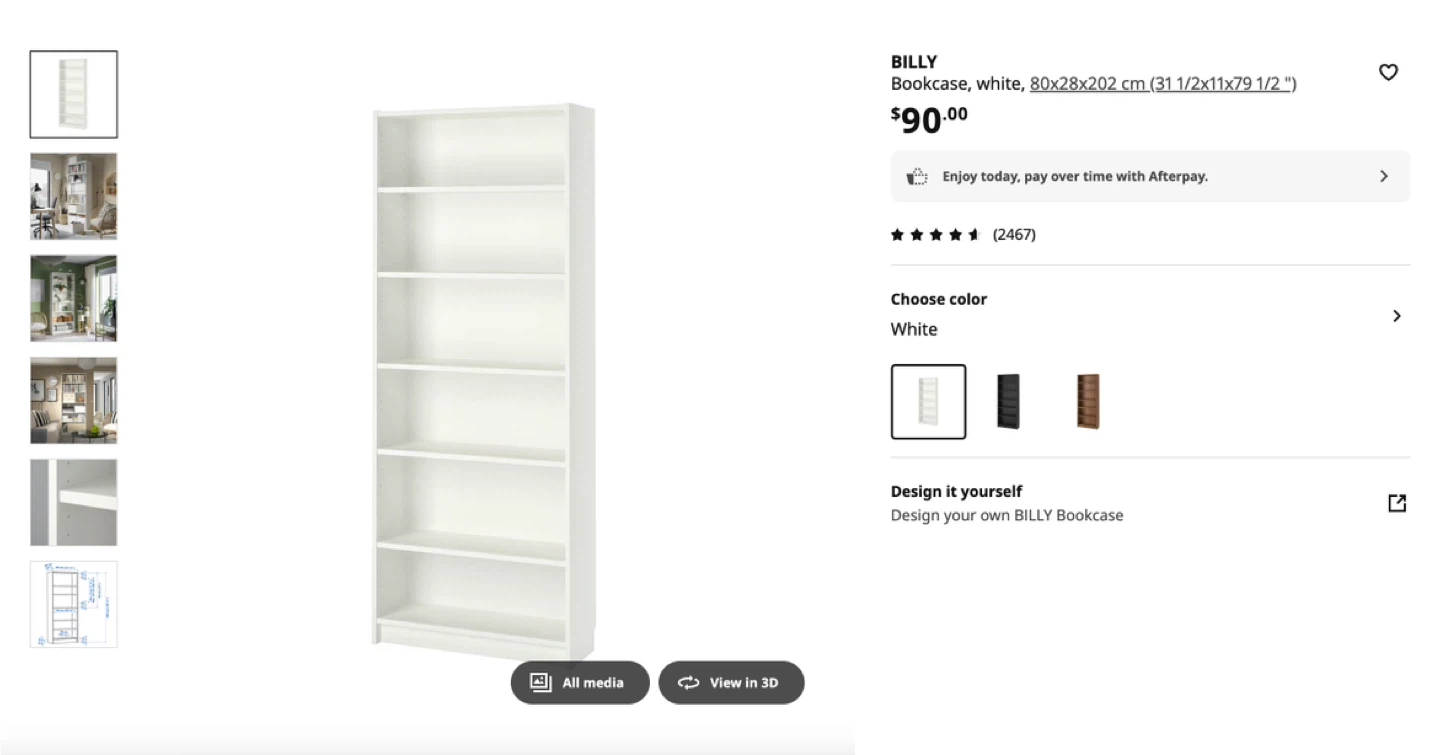 IKEA BILLY Bookcase (80 x 28 x 202cm)