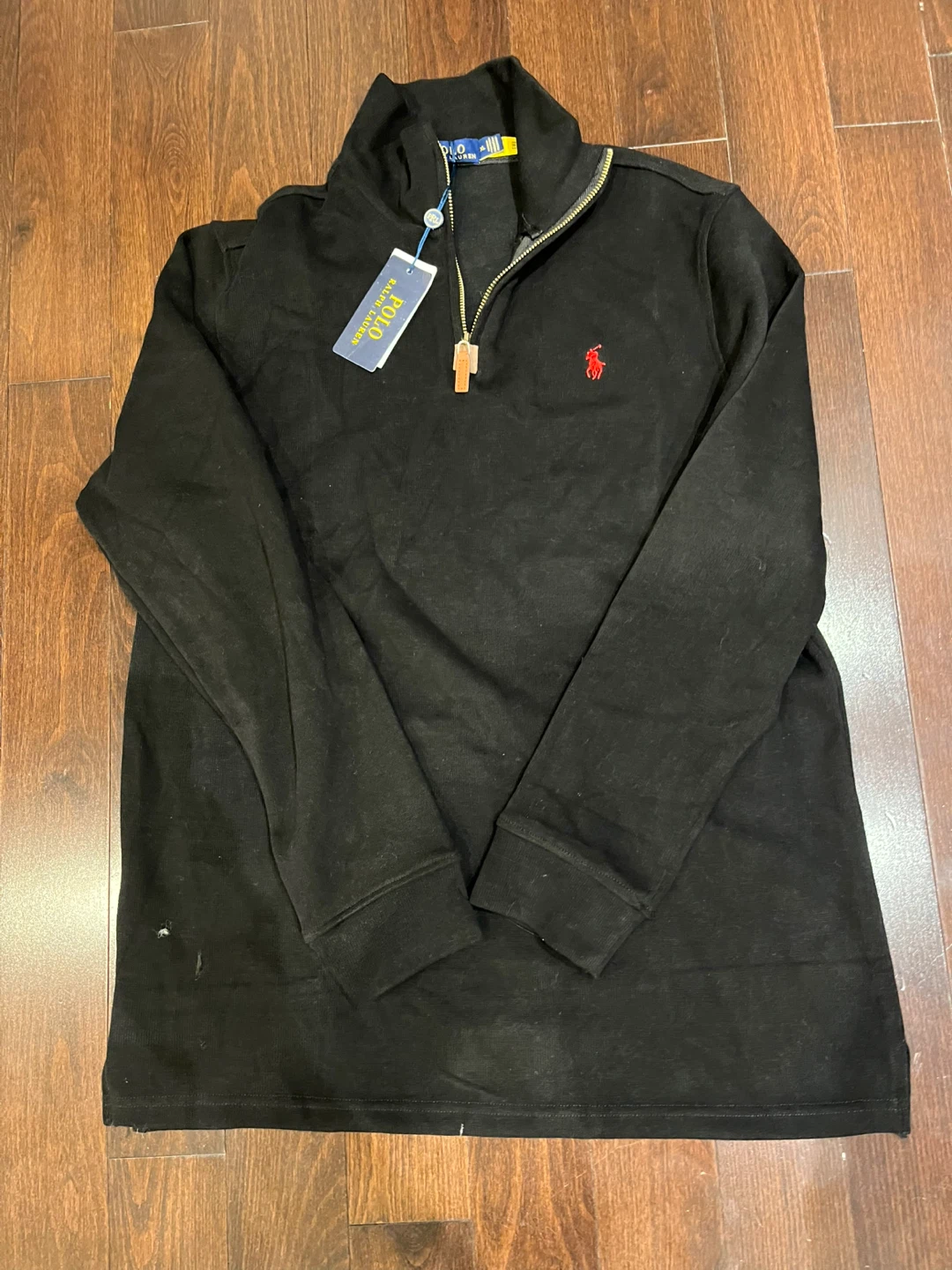 Polo Ralph Lauren Black 1/4 Zip Pullover Sweatshirt XL