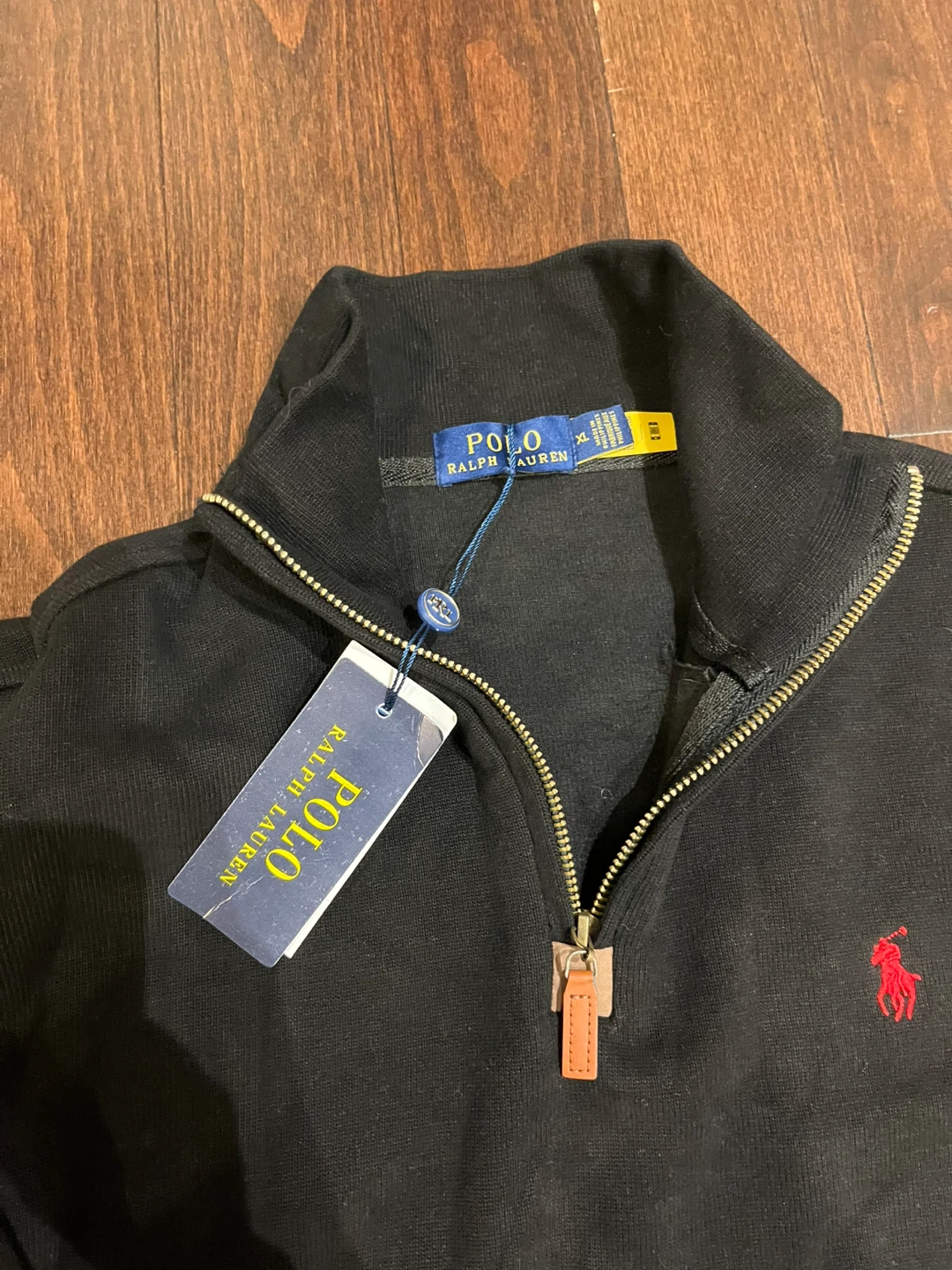Polo Ralph Lauren Black 1/4 Zip Pullover Sweatshirt XL - photo 2