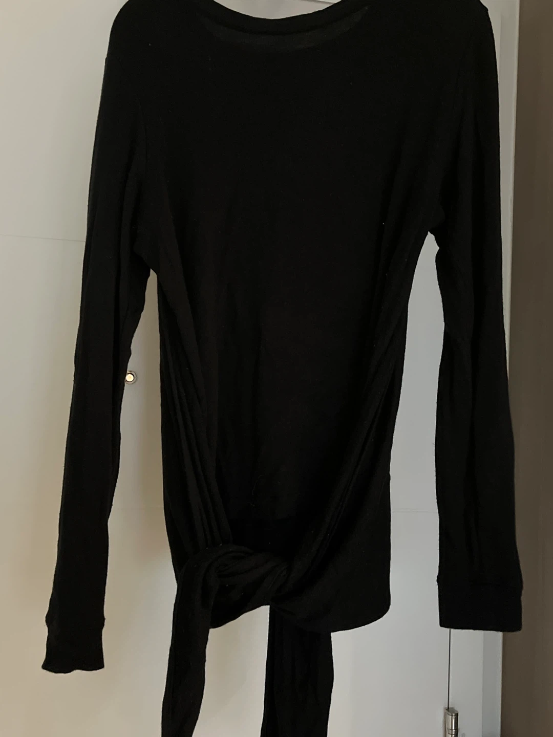 Black Long Sleeve Top with Tie Detail - photo 2