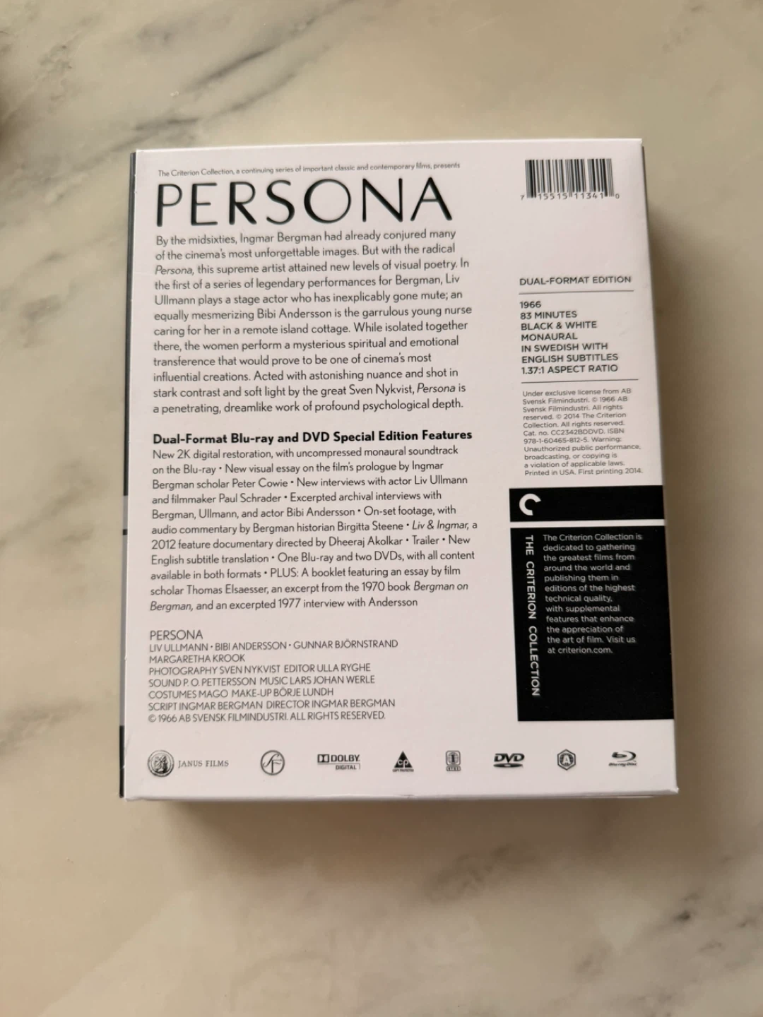 Persona Criterion Collection Blu-ray and DVD - photo 2