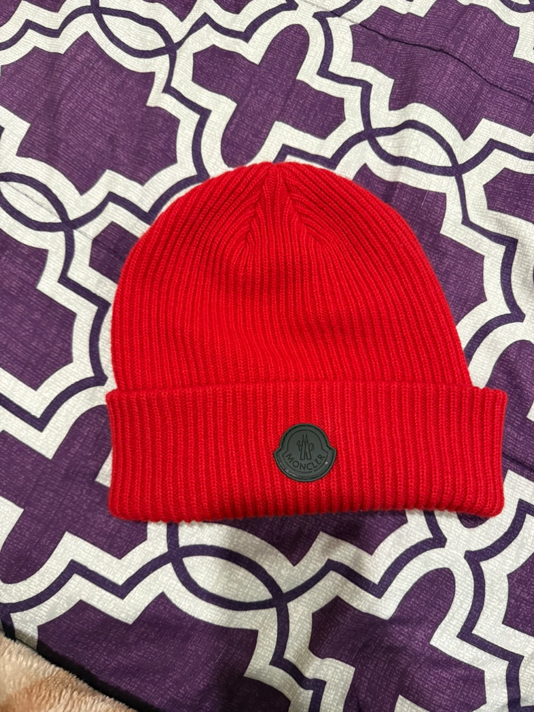 Red Moncler Beanie