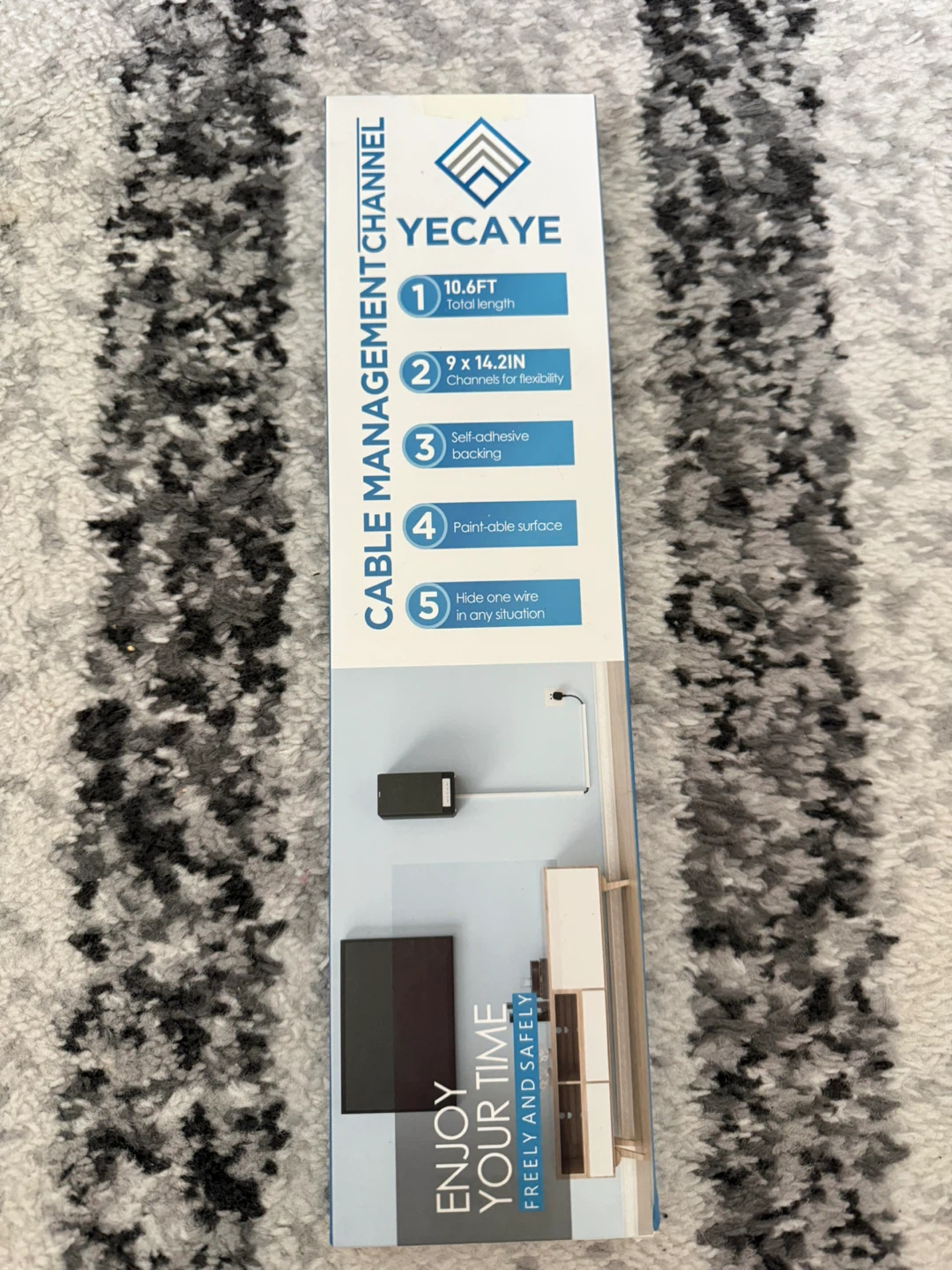 YECAYE Cable Management Channel - 10.6FT Total Length