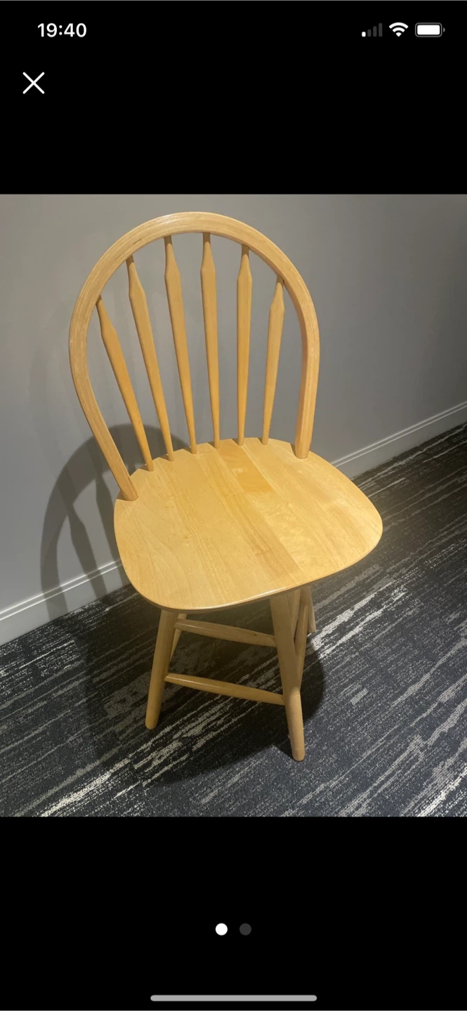August Grove Schiavo Swivel Solid Wood Counter Stool - photo 2