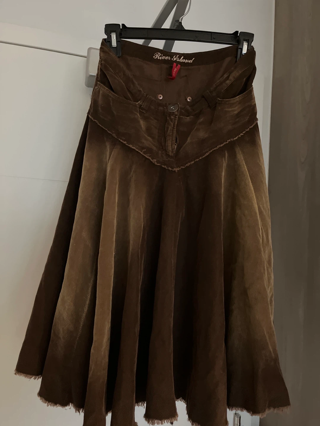River Island Brown Corduroy Skirt
