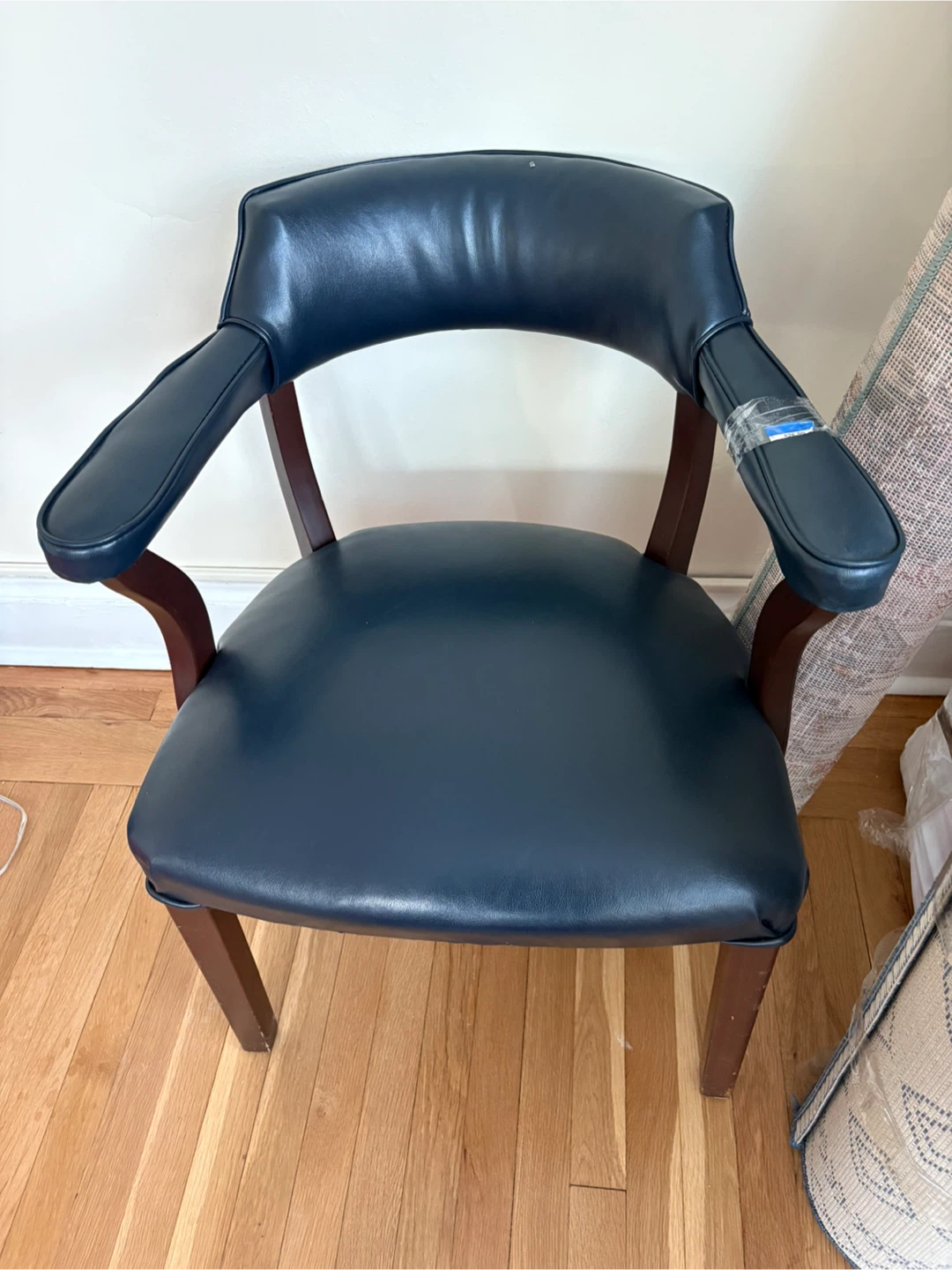 Navy Leather Arm Chair - photo 2