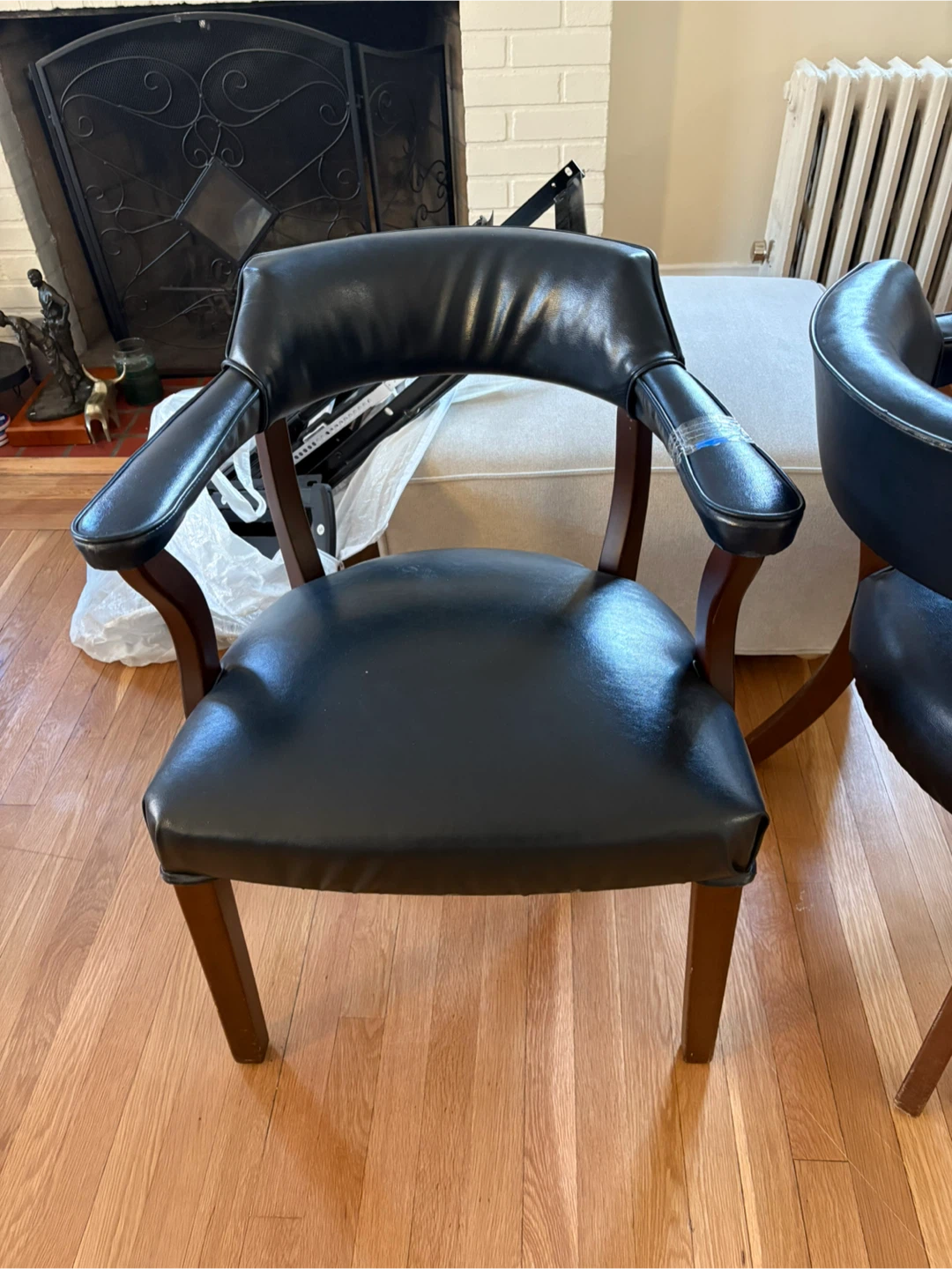 Navy Leather Arm Chair - photo 3