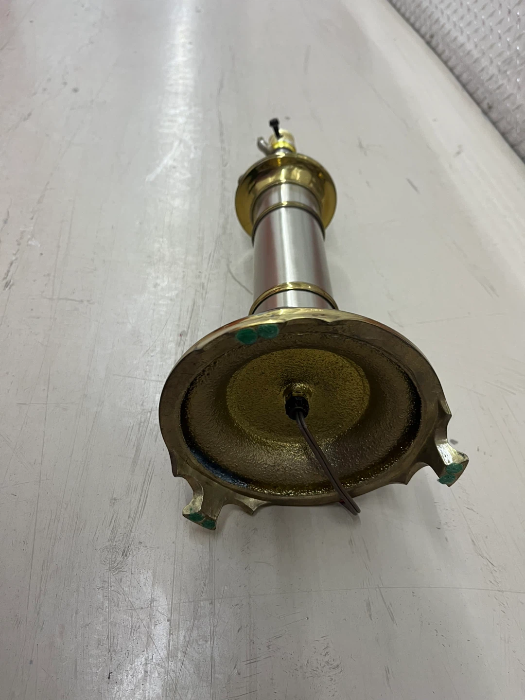 Brass and Silver Tone Table Lamp Base - photo 5