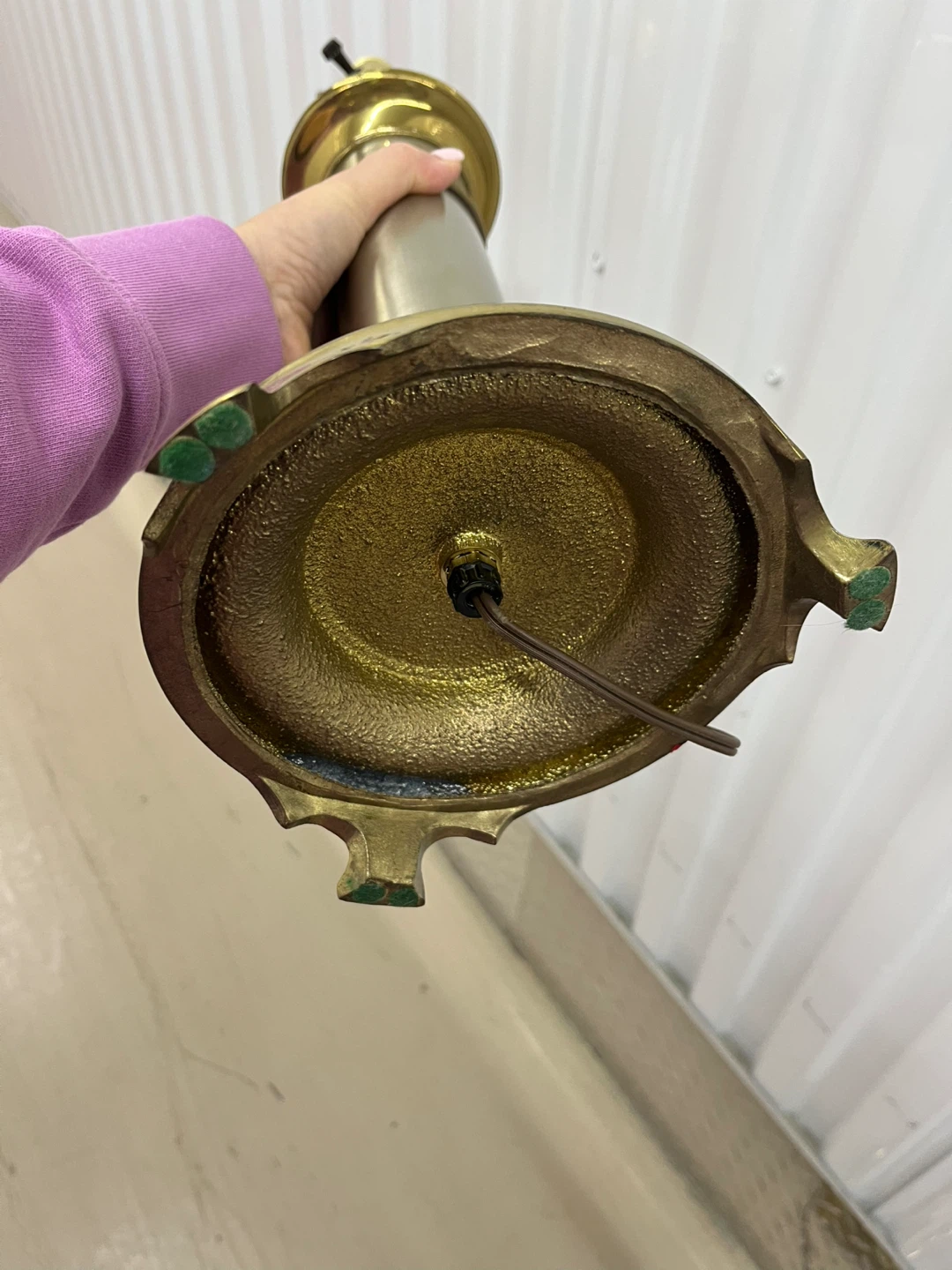 Brass and Silver Tone Table Lamp Base - photo 4
