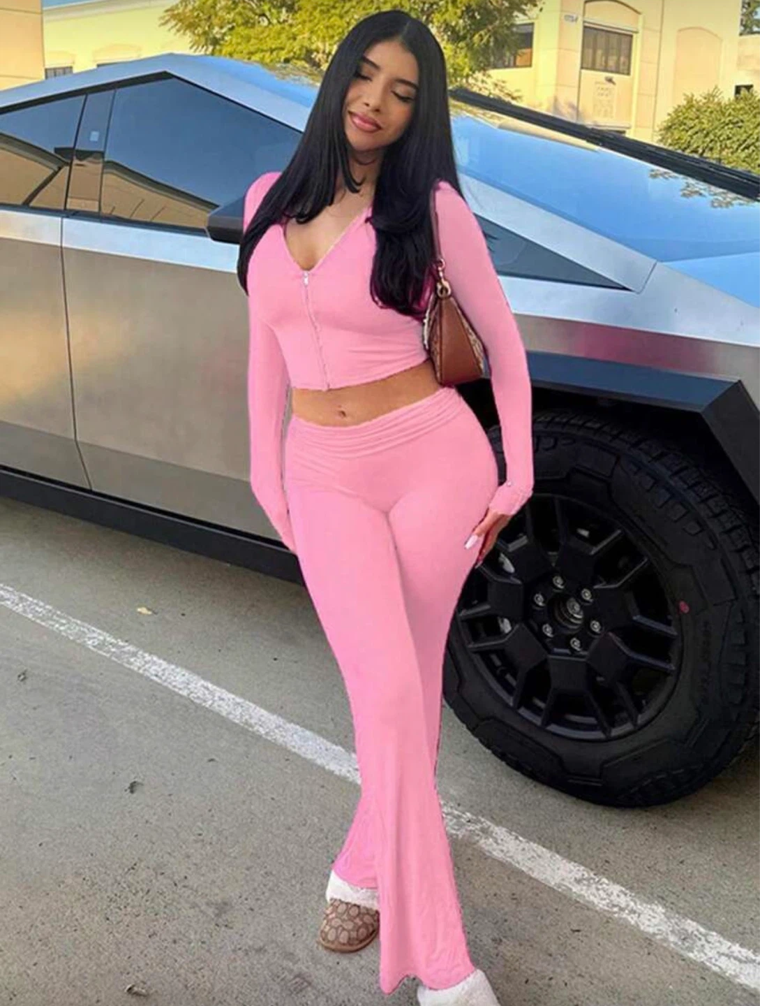 Pink Velour Long Sleeve Top - photo 3