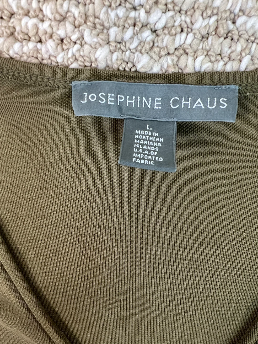 Josephine Chaus Olive Green V-Neck Top - Size L - photo 2