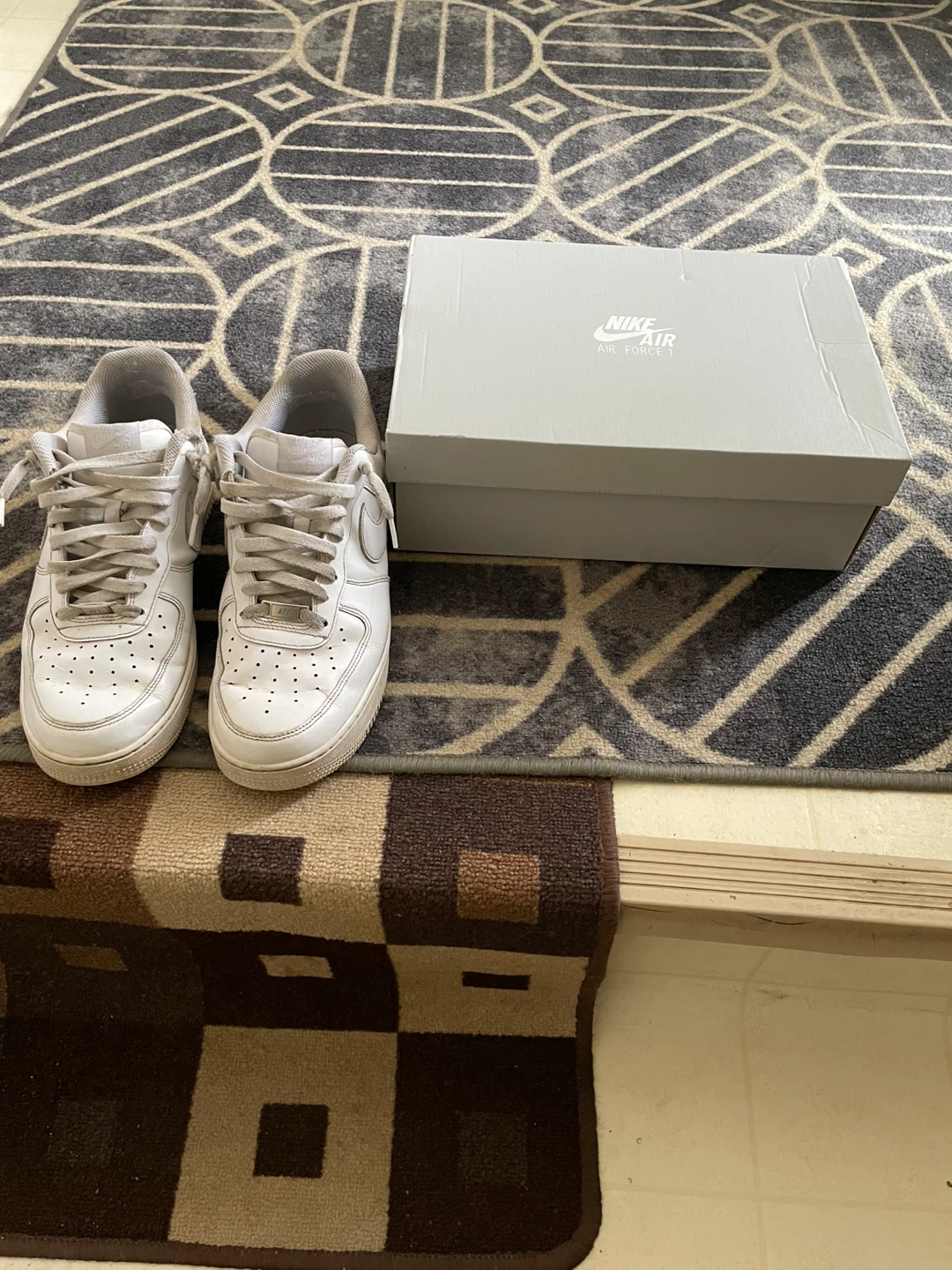 Nike Air Force 1 White Leather Sneakers - photo 2