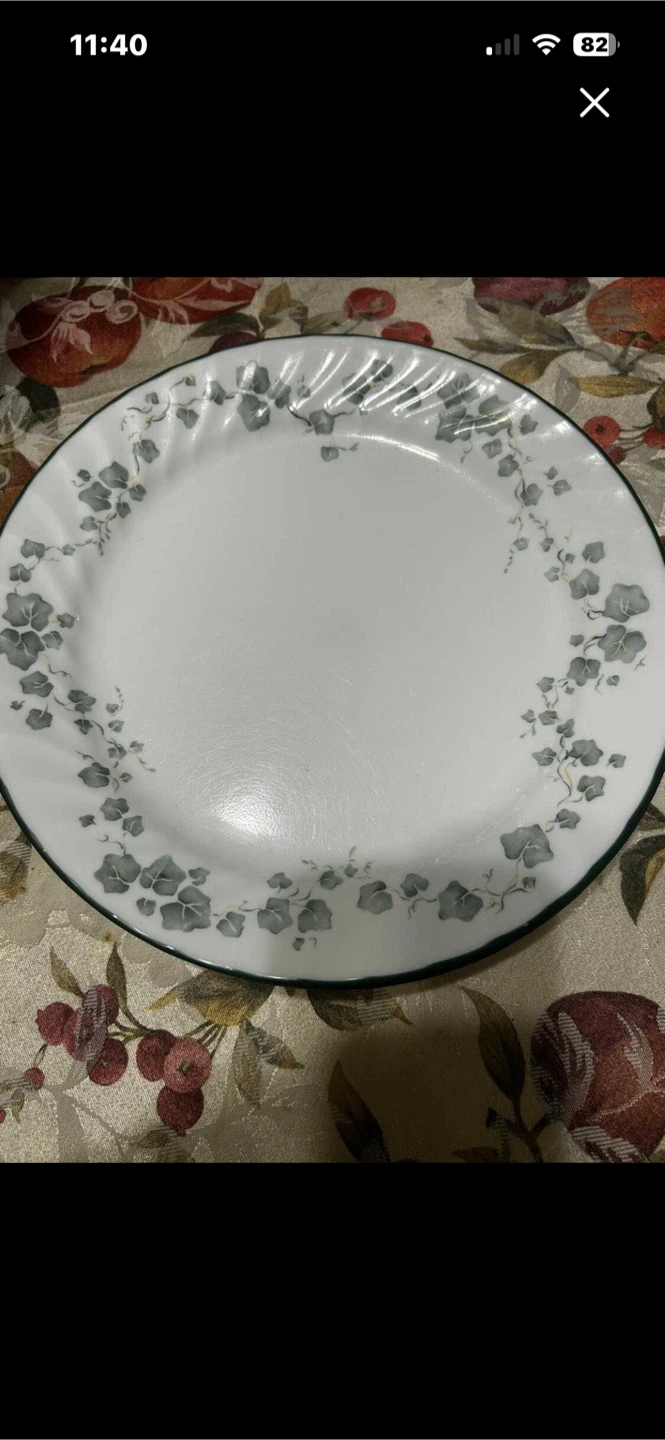 (6) Corelle Callaway Green Ivy Dinner Plate 10.25" Swirled Edge - photo 2