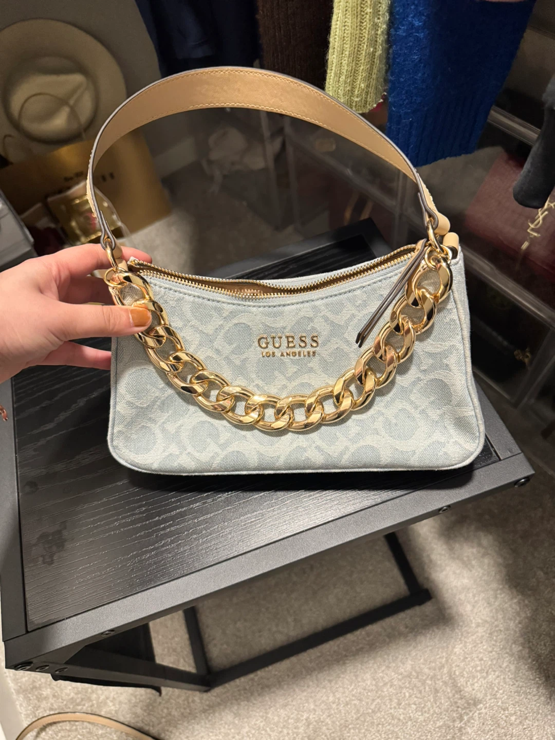 Guess Los Angeles Denim Shoulder Bag