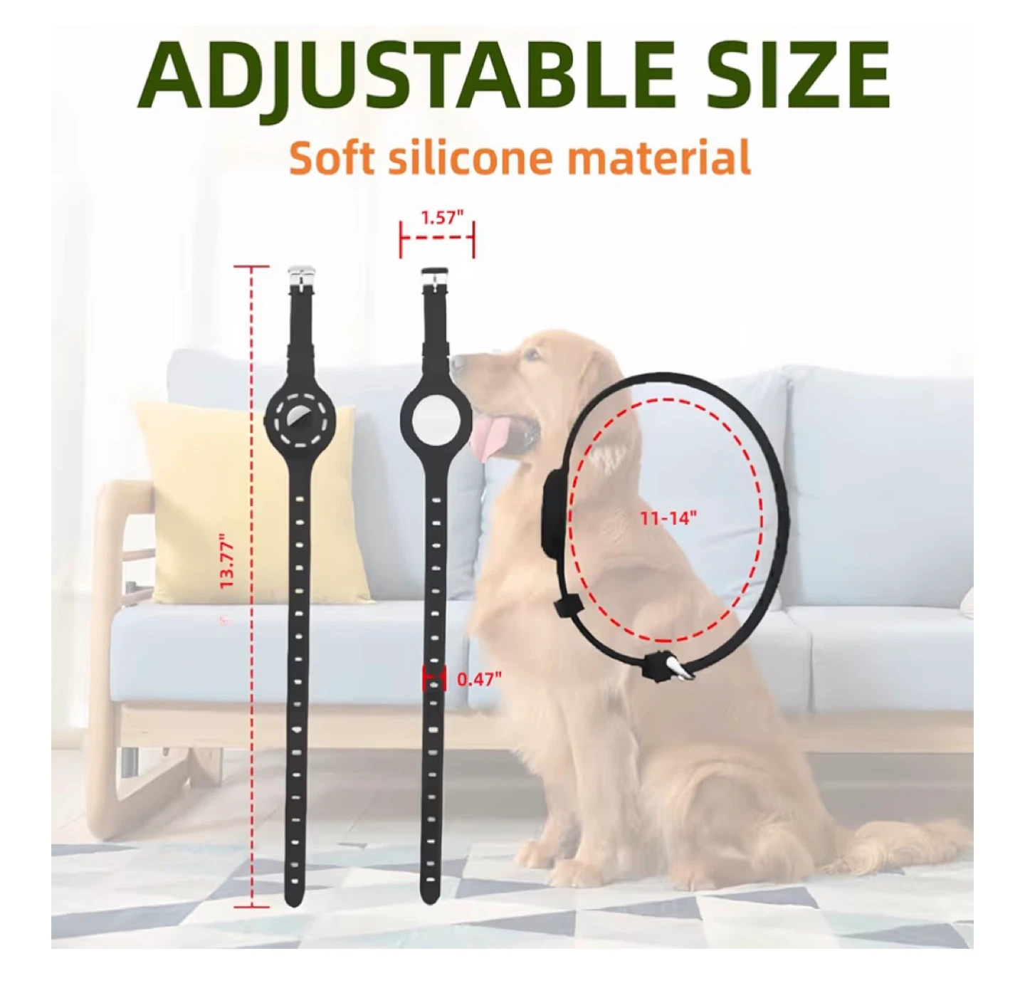 Lizhi Red Silicone AirTag Dog/Cat Collar Case - photo 2