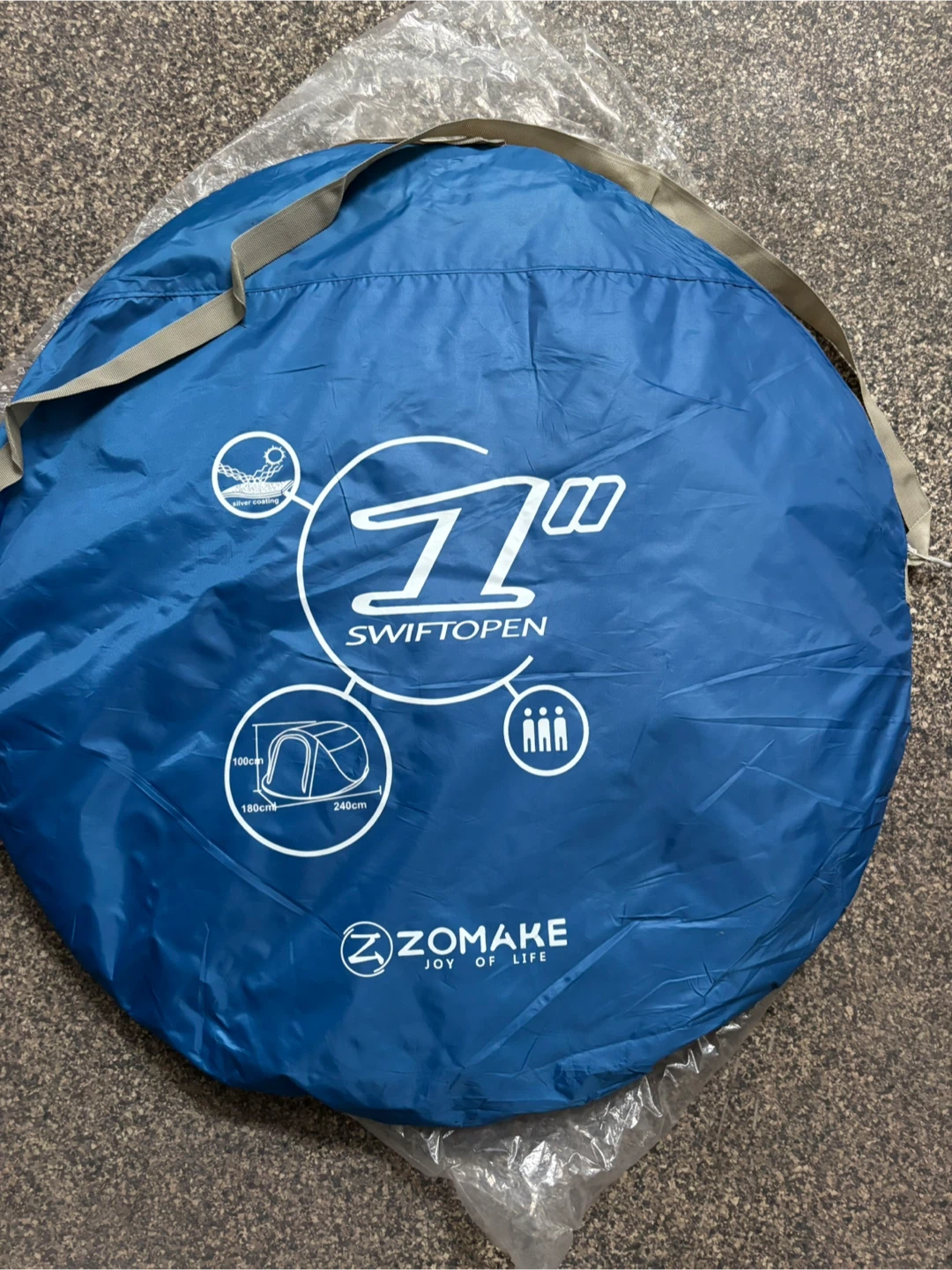 Zomake Swiftopen Blue Beach Tent - UPF 50+