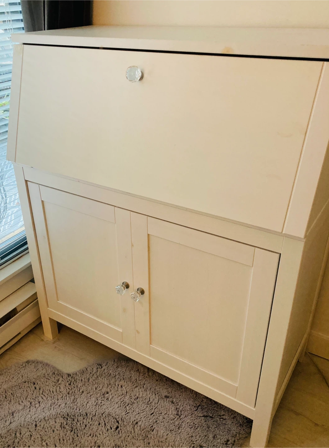 White Secretary Desk with Storage - photo 4