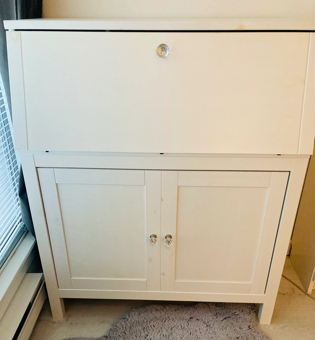 White Secretary Desk with Storage