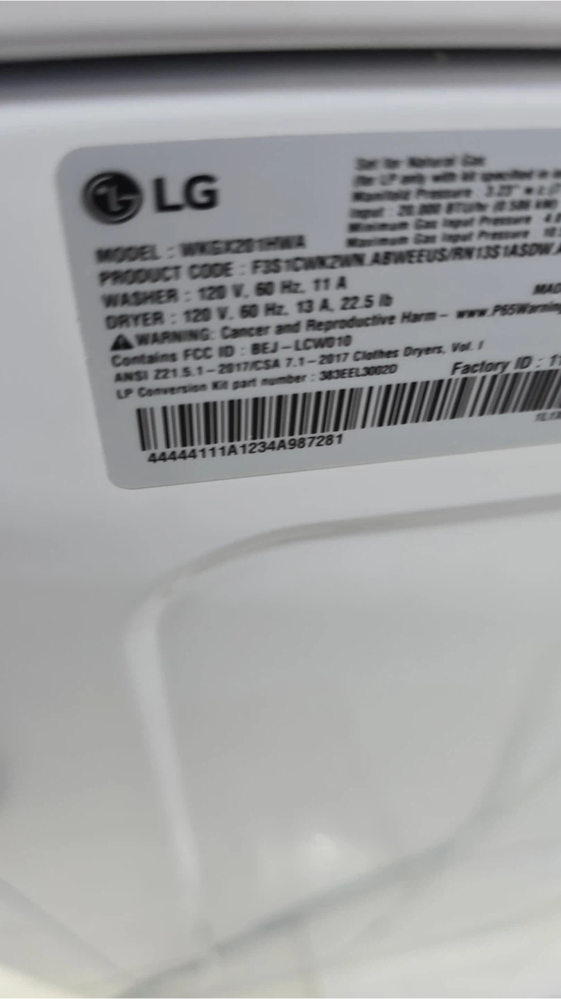 LG washer dryer electric tower - photo 3