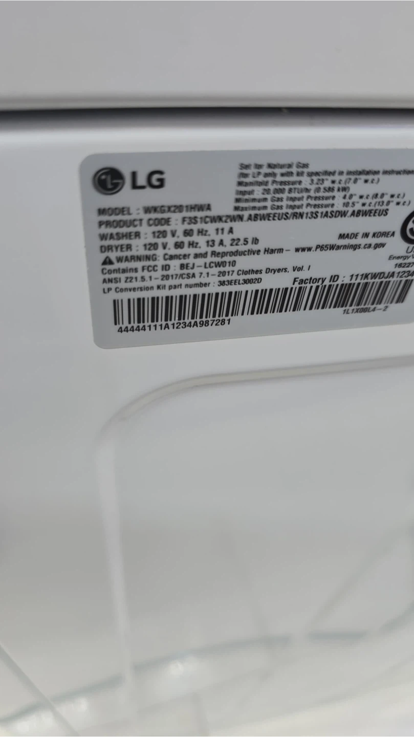 LG washer dryer electric tower - photo 4