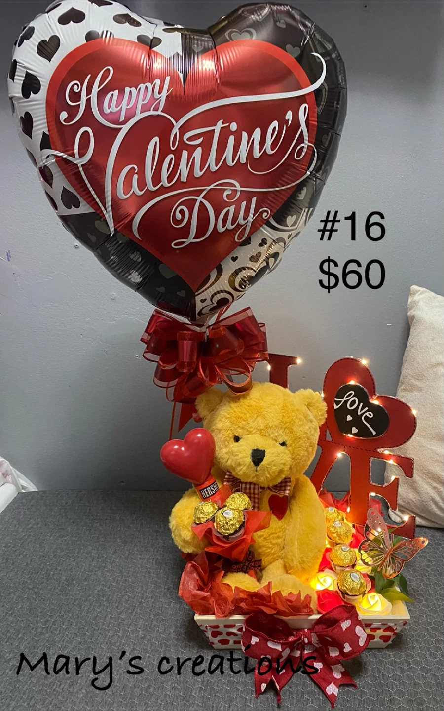 Valentine's Day Gift Basket with Teddy Bear and Chocolates - photo 4