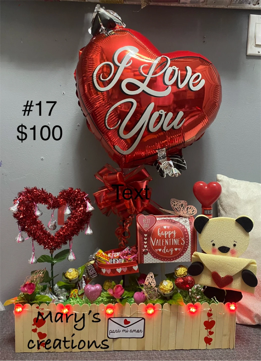 Valentine's Day Gift Basket with Teddy Bear and Chocolates - photo 5