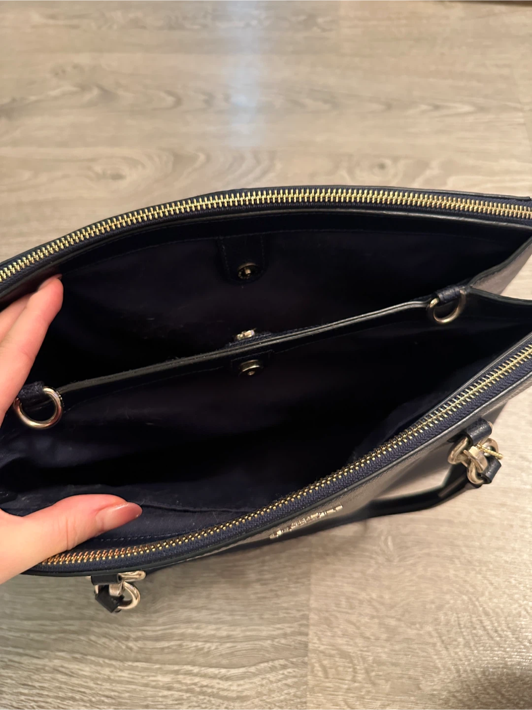 Coach Navy(dark blue) Leather Satchel Crossbody Bag