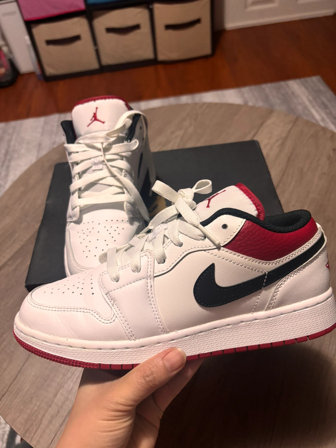 Air Jordan 1 Low SE Shoes - White/Gym Red - photo 3