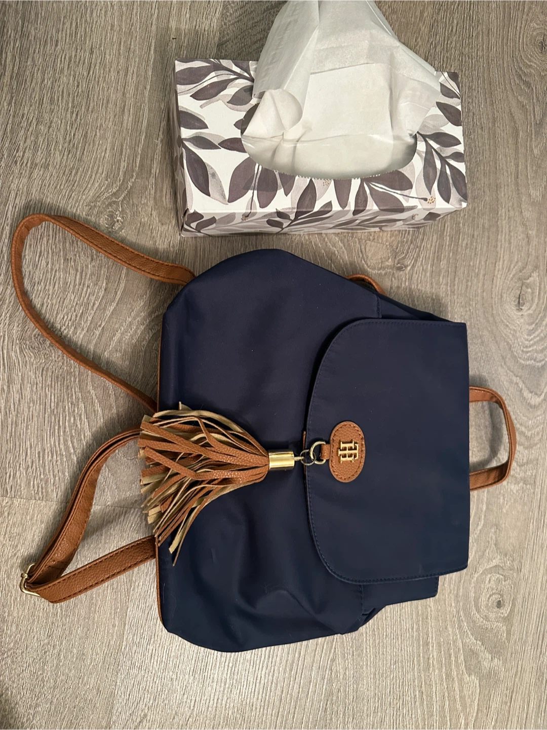 Tommy Hilfiger Navy Blue Mini Backpack with Tassel - photo 2