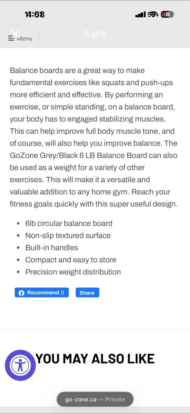 GoZone Weighted Balance Board