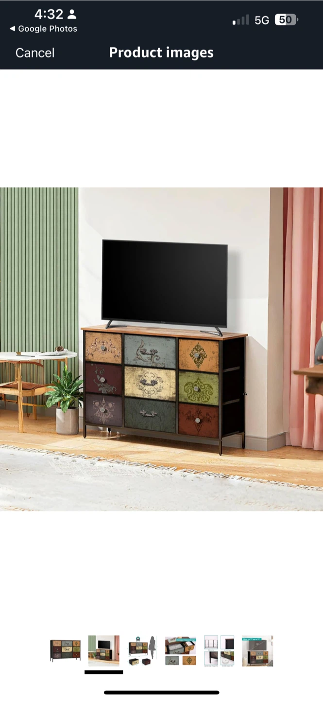 Vintage Pattern Dresser Chest with 9 Drawers - photo 2