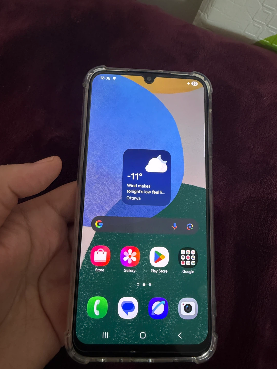 Samsung Galaxy Smartphone with Clear Case